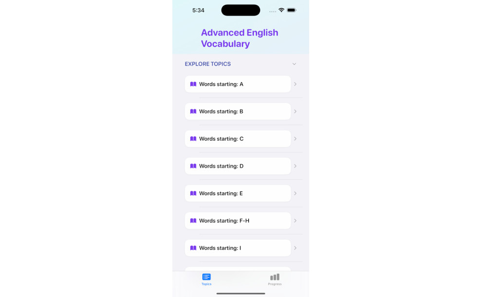 Adv English Vocab  iPhone educational apps